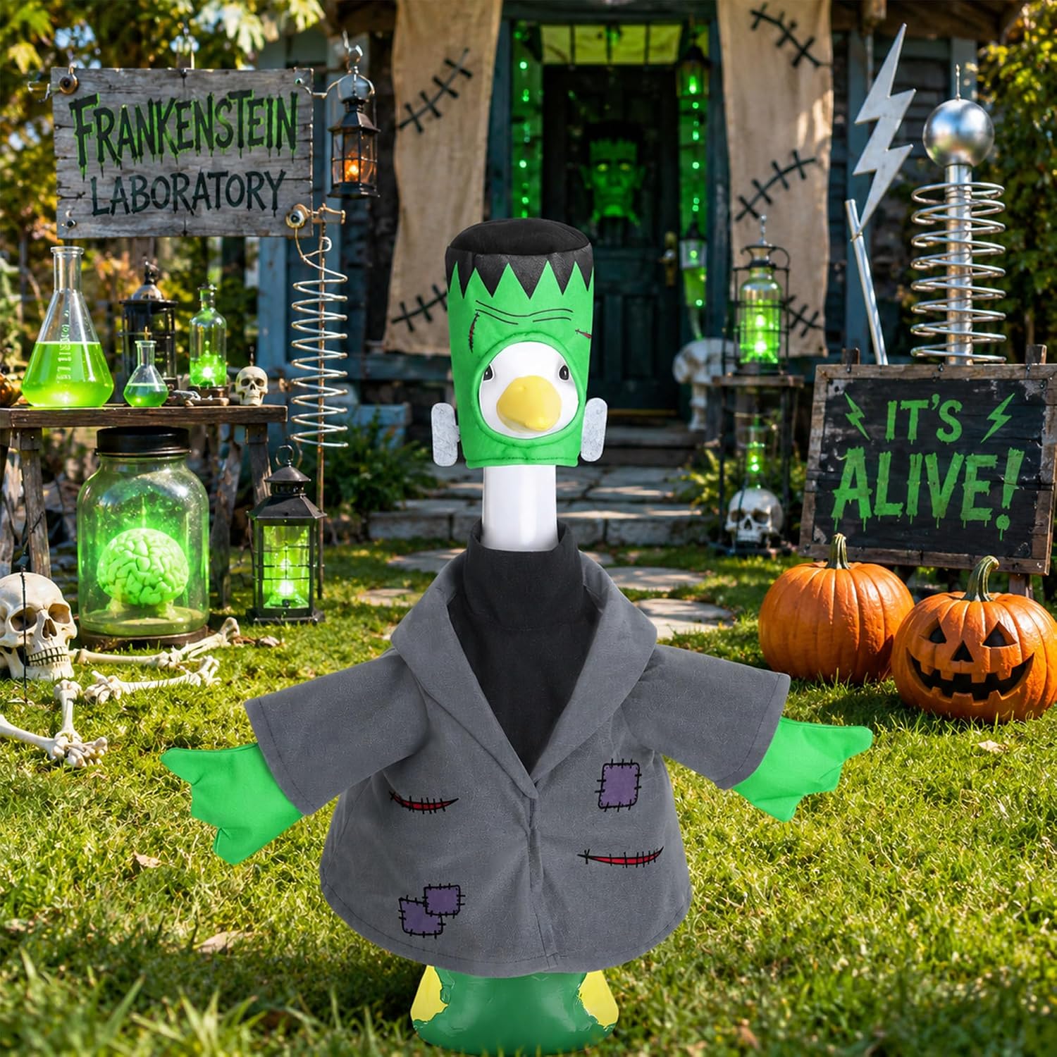 2 Pcs Halloween Monster Goose Outfits, Grey Porch Goose Monster Costume