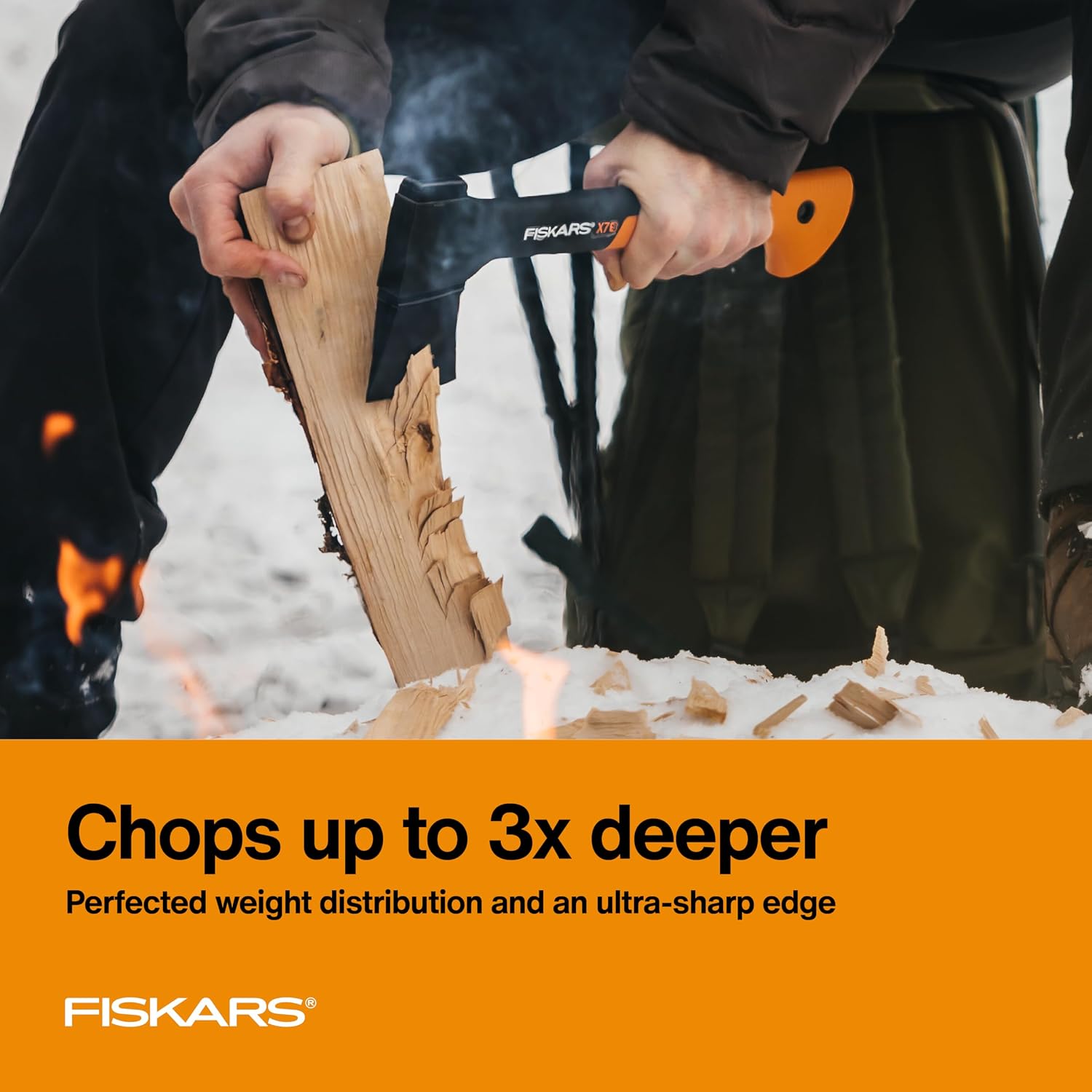 Fiskars X7 Small Hatchet Axe 14", for Camping & Chopping Wood Kindling