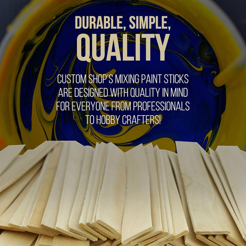 Custom Shop Craft and Paint Sticks - 12" Inch Wood Stirrers/Paddles