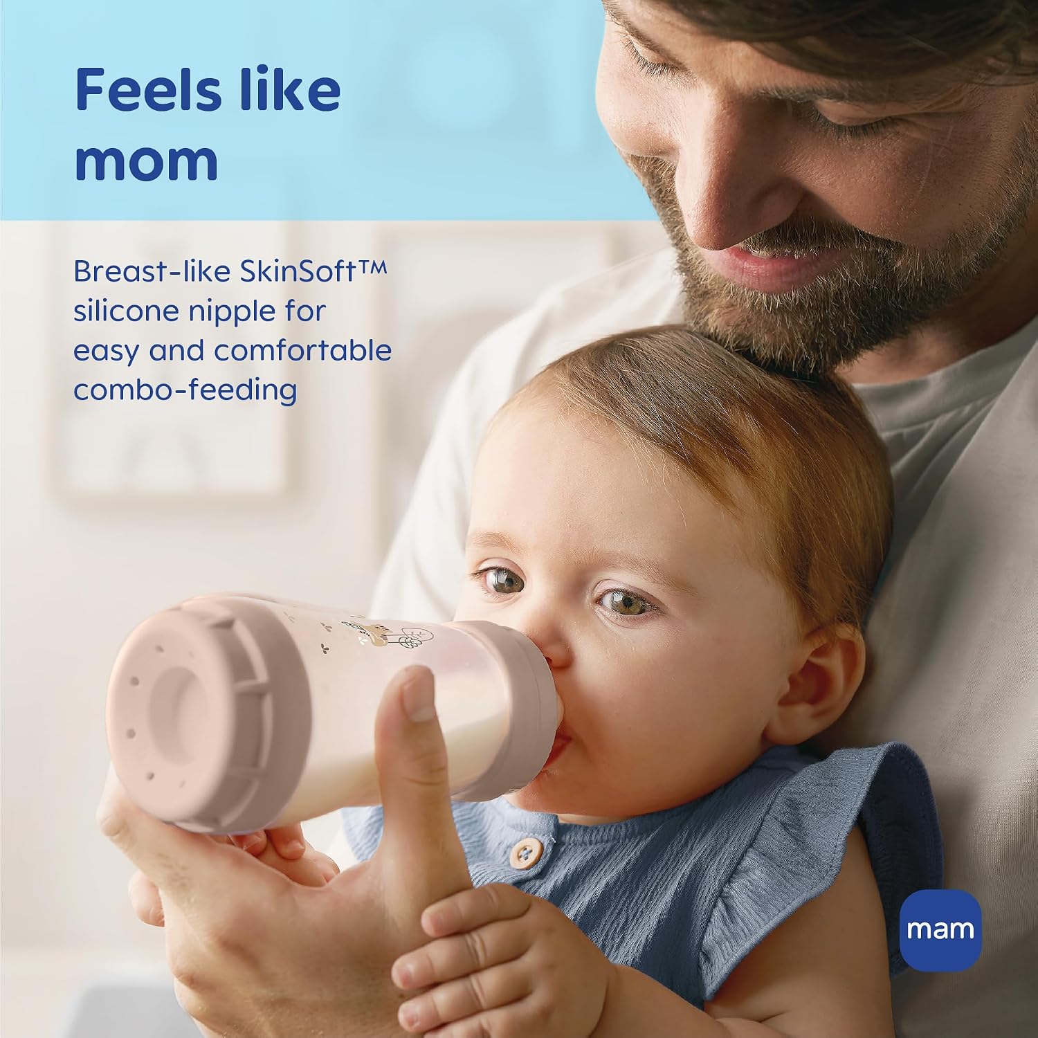 MAM Bottle Nipples Fast Flow Nipple Level 3 (Set of 2), for 4+ Months, SkinSoft Silicone Nipples for Baby Bottles, Fits All MAM Bottles
