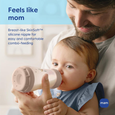 MAM Bottle Nipples Fast Flow Nipple Level 3 (Set of 2), for 4+ Months, SkinSoft Silicone Nipples for Baby Bottles, Fits All MAM Bottles