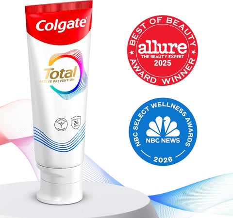 Colgate Total Whitening Toothpaste with Fluoride, Bulk 4 Pack, 5.1 oz