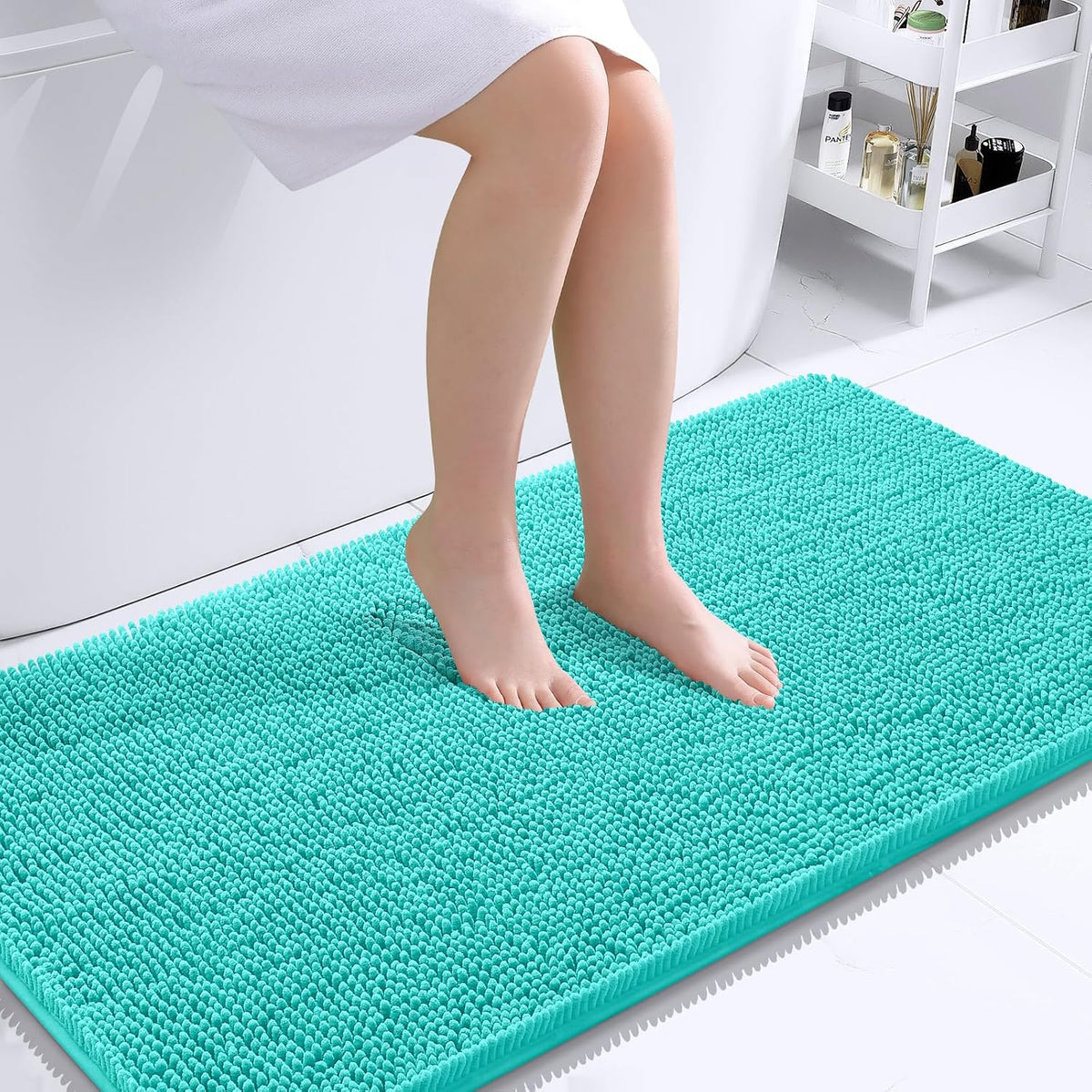 OLANLY Bathroom Runner Rugs 44x24, Extra Soft Absorbent Chenille Bath Rugs