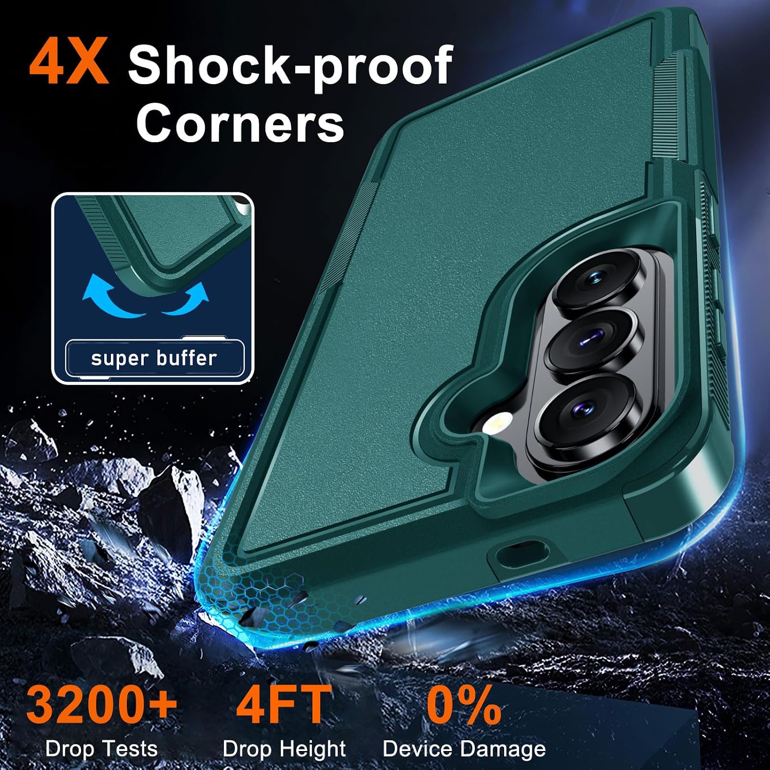 for Samsung Galaxy S26+ Plus Case,Military Grade Phone Cover, Dark Green