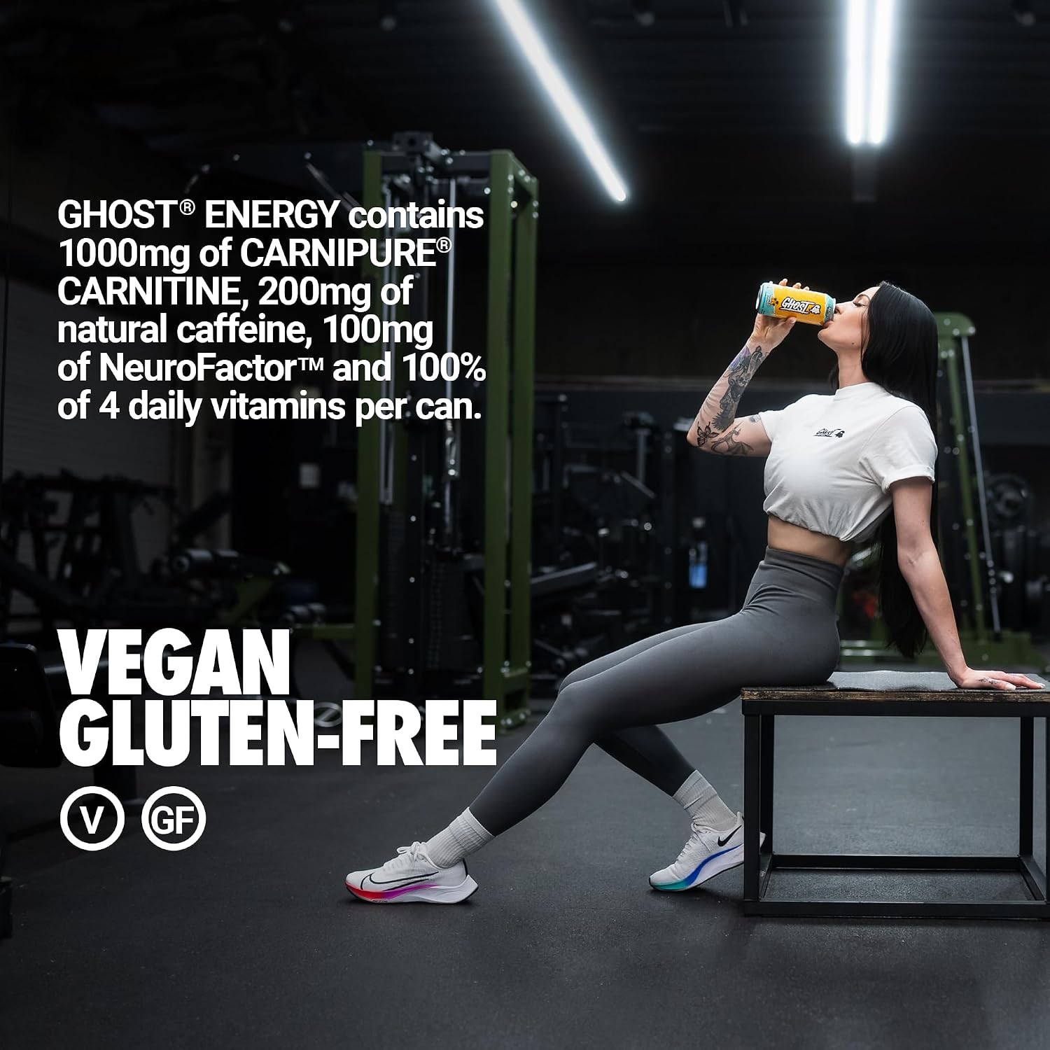GHOST Energy Drink, Zero Sugars, 12-Pack, Tropical Mango, 16oz