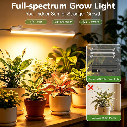 BACEKOLL Plant Stand Indoor with Grow Light, 7 Tier 49" Lighted Plant Shelf