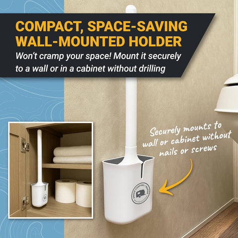 Unique Silicone RV Toilet Brush with Compact Holder