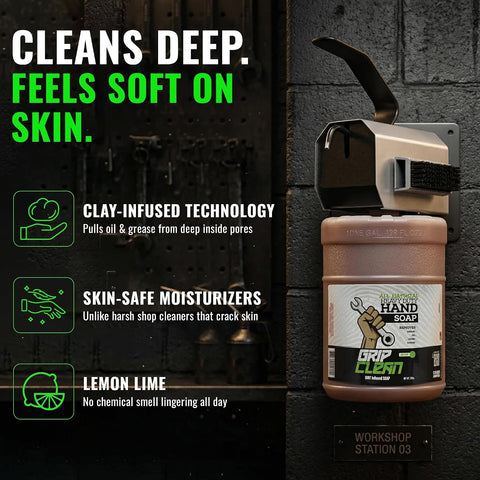 Grip Clean Heavy Duty Hand Cleaner For Mechanics, Natural Pumice, 2 Gallons