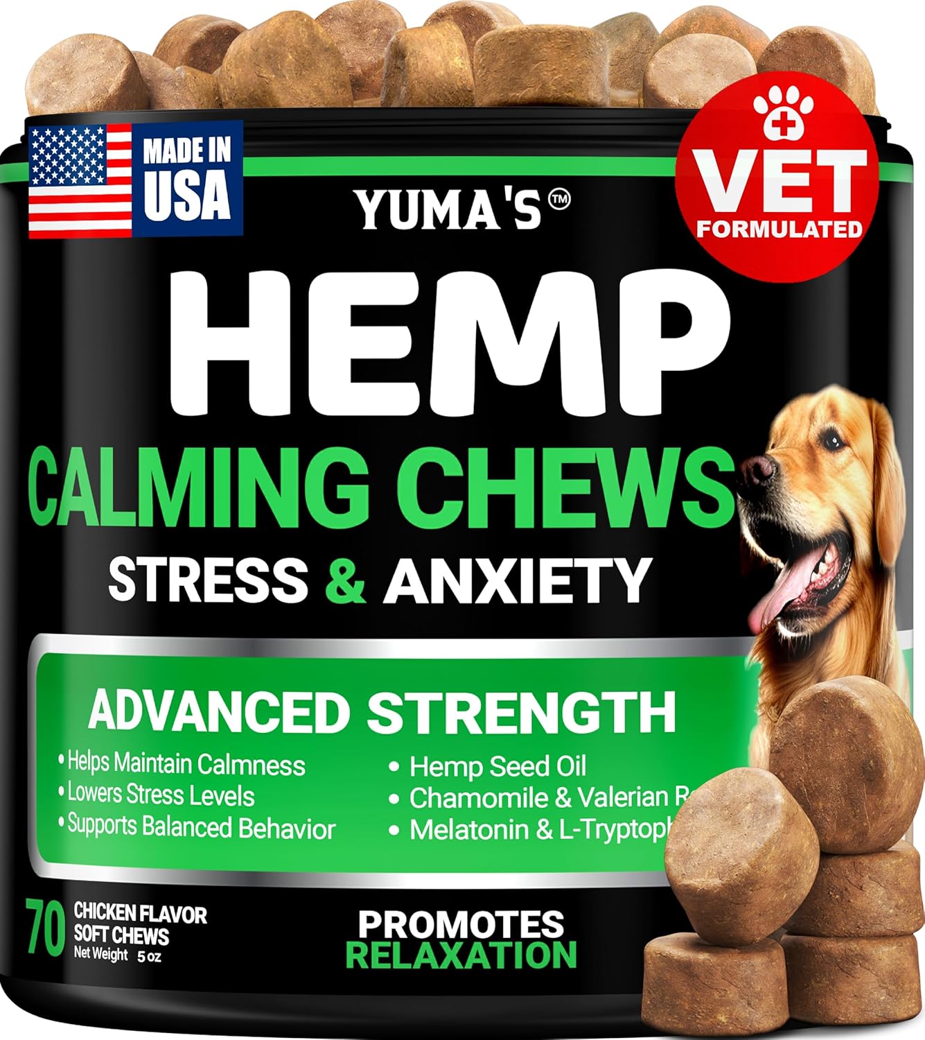 Advanced Calming Chews for Dogs - Hemp Dog Calming Chews Anxiety Relief