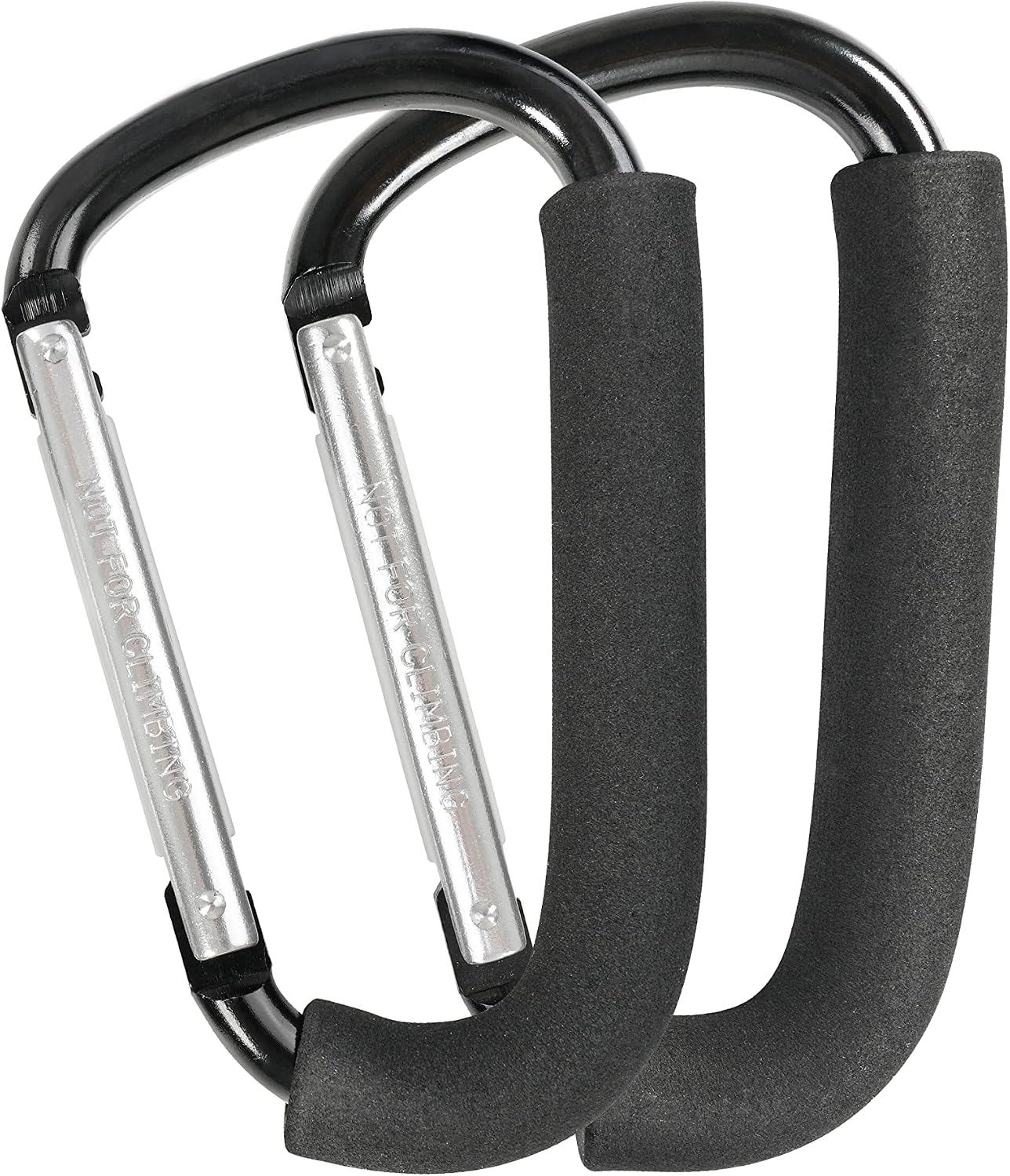 Stroller Hooks, 6.3" Large Stroller Clip, 2 Pack Stroller Hooks for Hanging Bags and Shopping, Stroller Accessories for Mommy, Large Carabiner