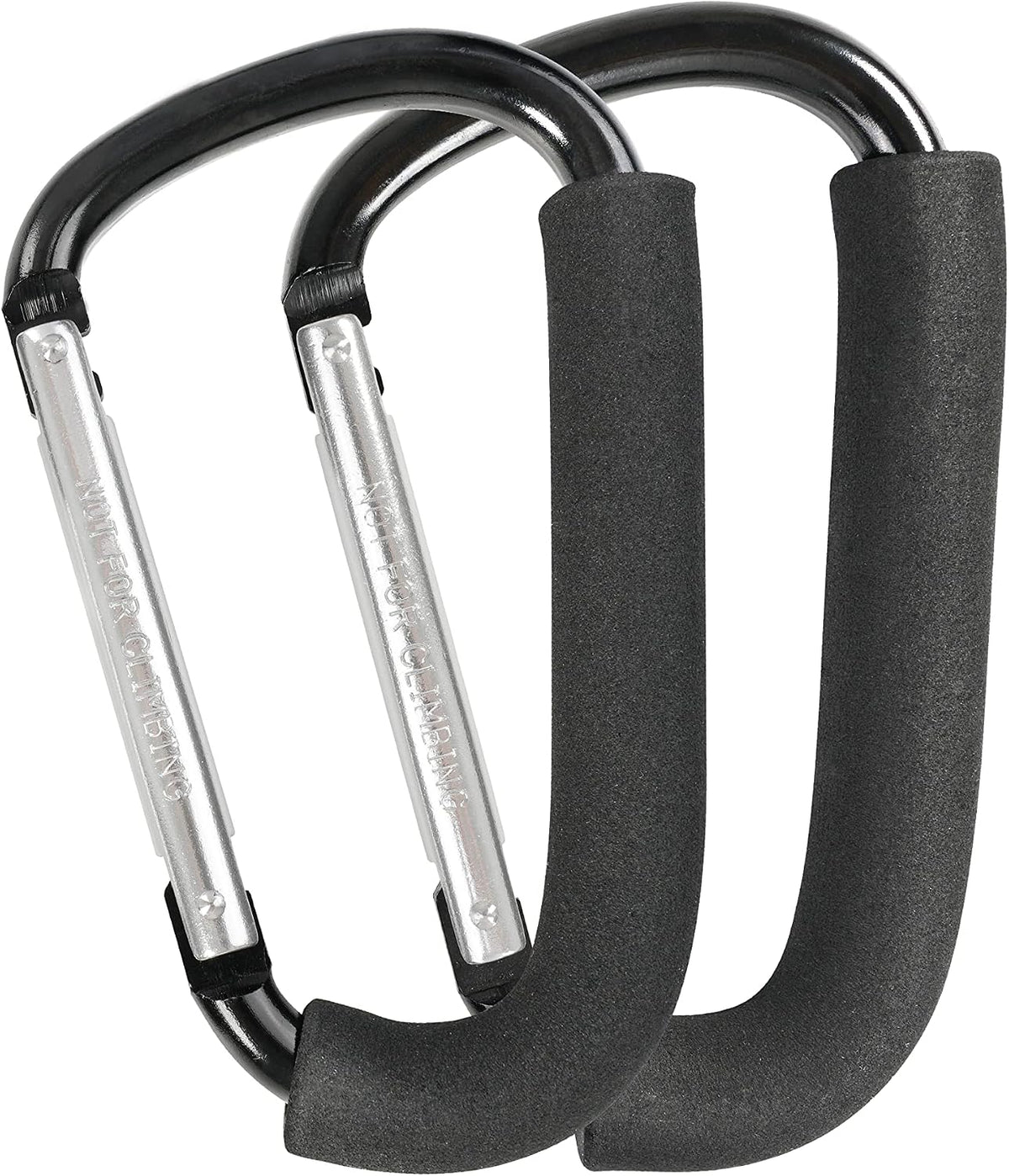 Stroller Hooks, 6.3" Large Stroller Clip, 2 Pack Stroller Hooks for Hanging Bags and Shopping, Stroller Accessories for Mommy, Large Carabiner