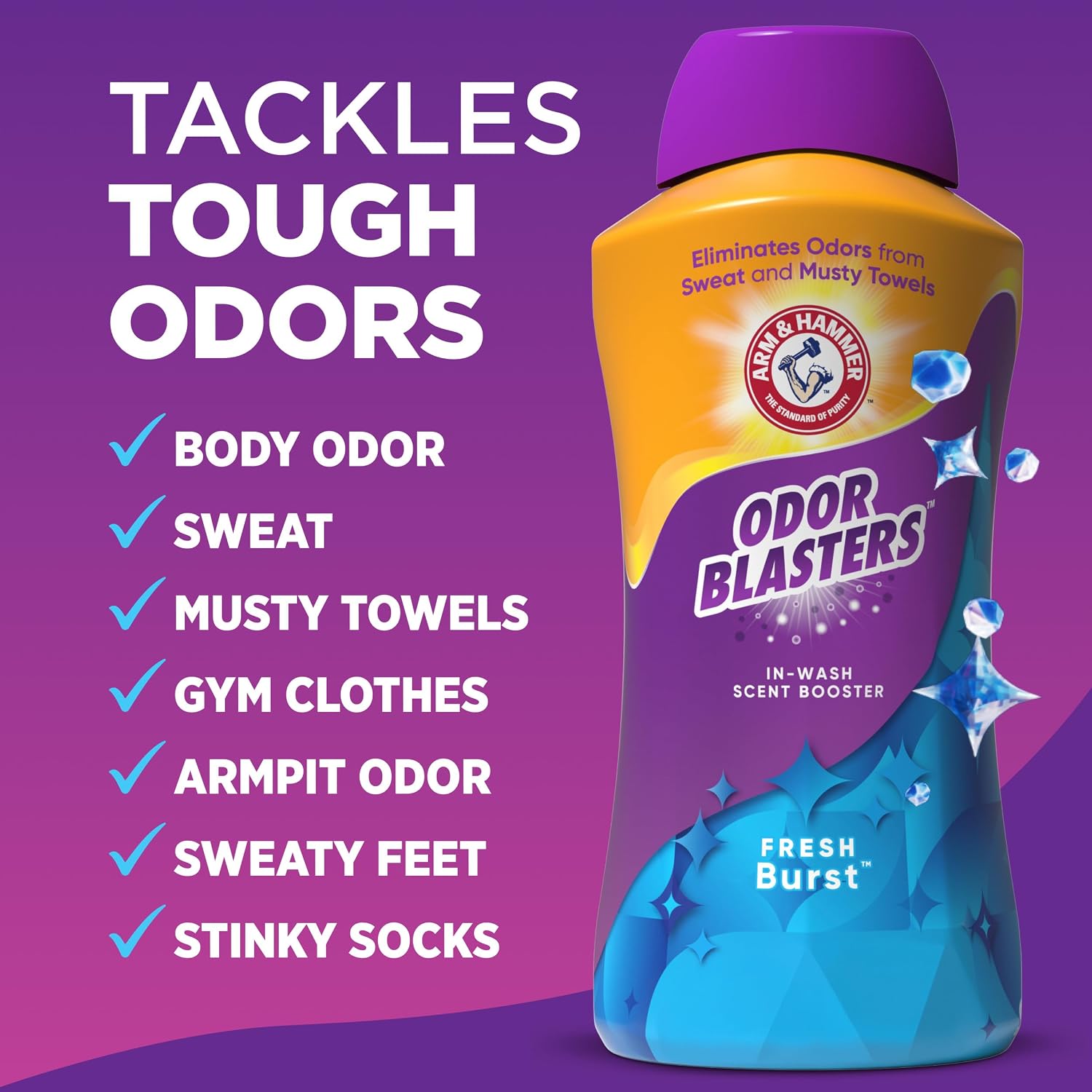 ARM & HAMMER Odor Blasters Laundry Scent Booster, Fresh Burst Scent 45 oz