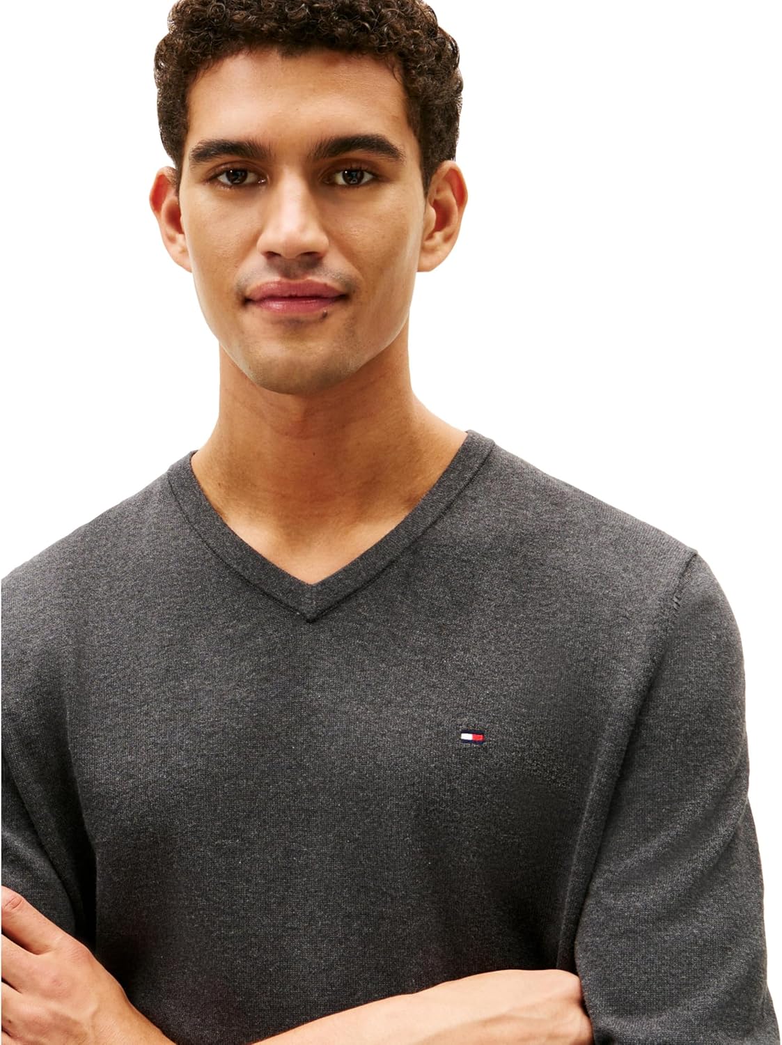 Tommy Hilfiger Mens Essential Long Sleeve Cotton V-Neck Pullover Sweater