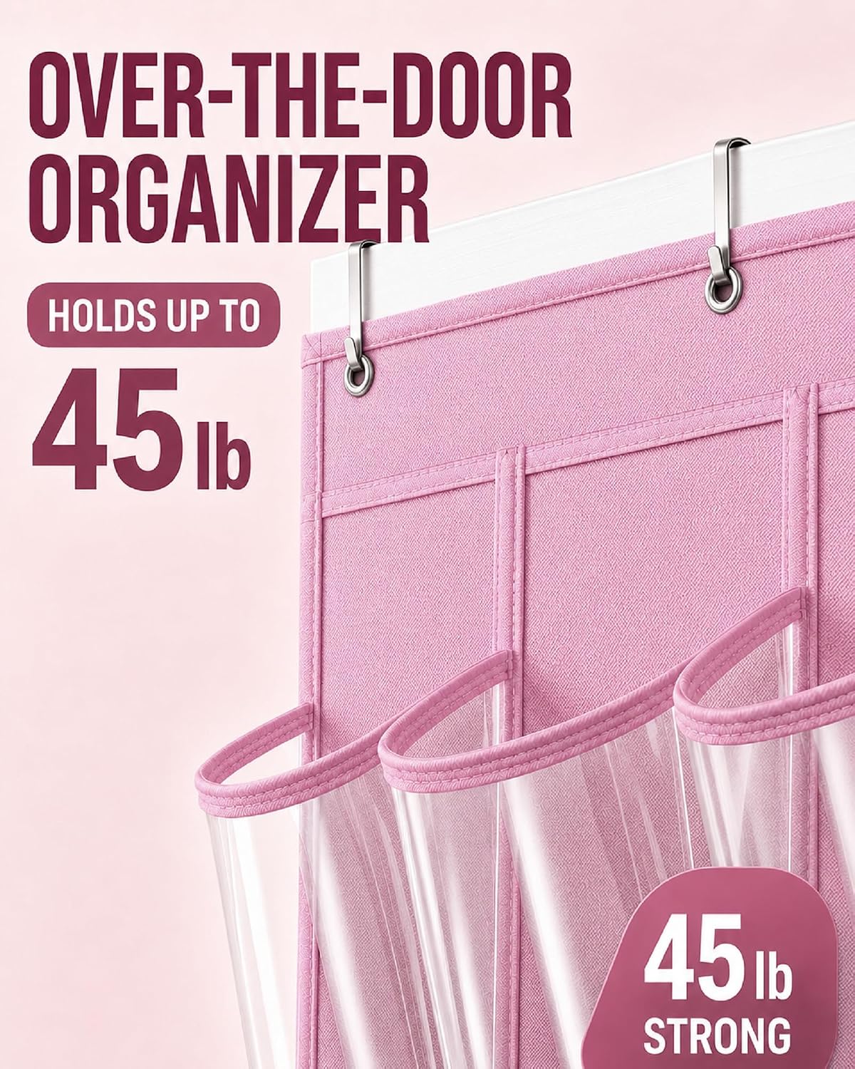 Over-the-Door Kids Shoe Organizer Pink Shoe Rack for Door