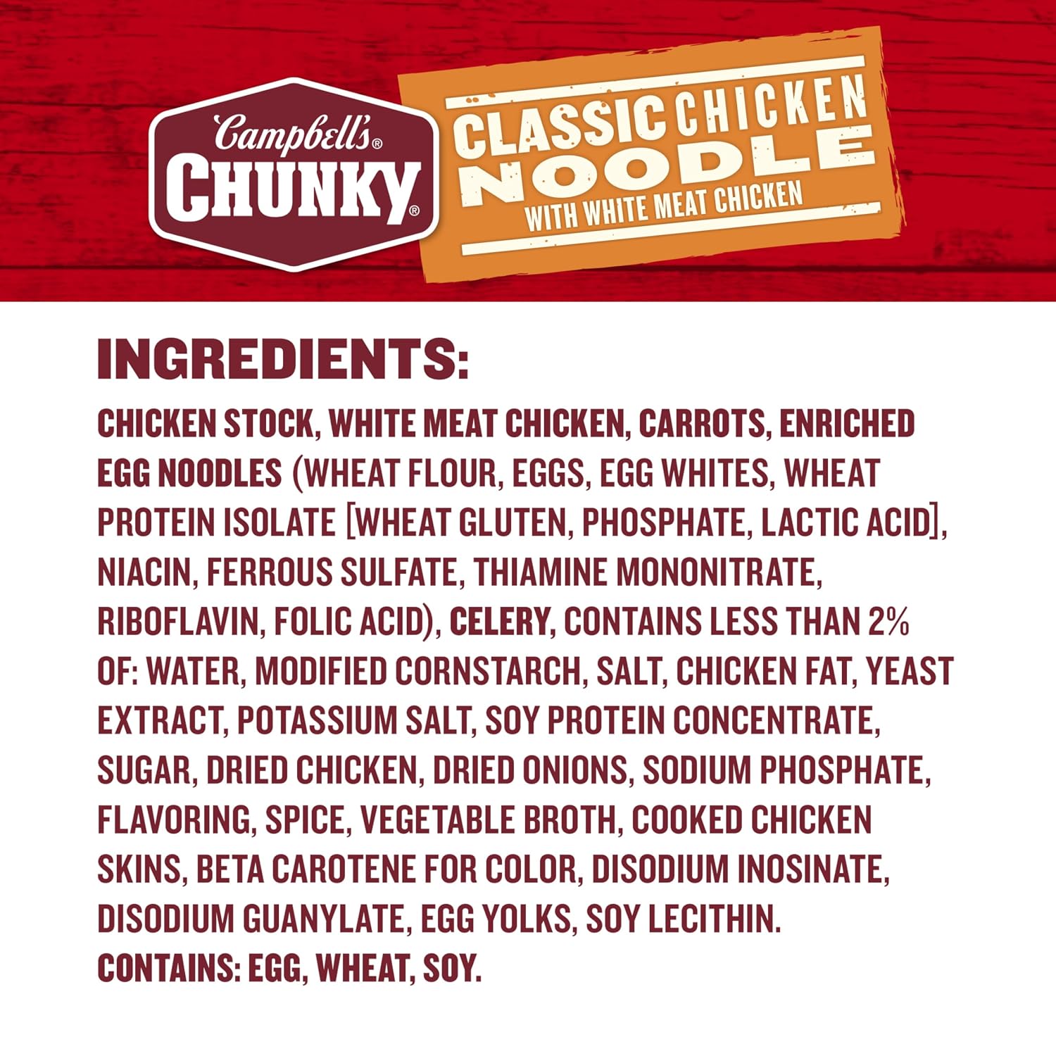 Campbell's Chunky Classic Chicken Noodle Soup, 18.6 oz Can (12 Pack)