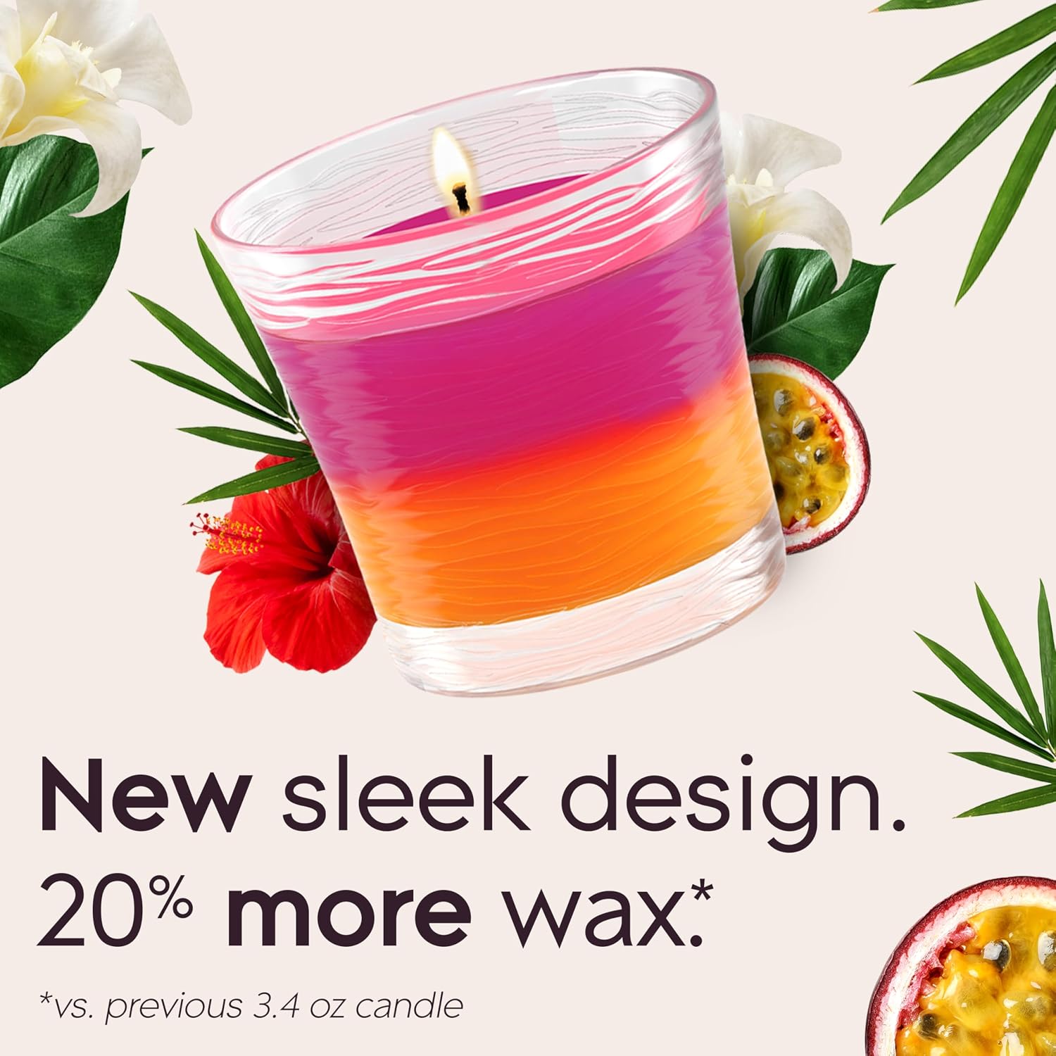 Glade 2in1 Scented Candle, Hawaiian Breeze & Vanilla Passion Fruit, 3 Count