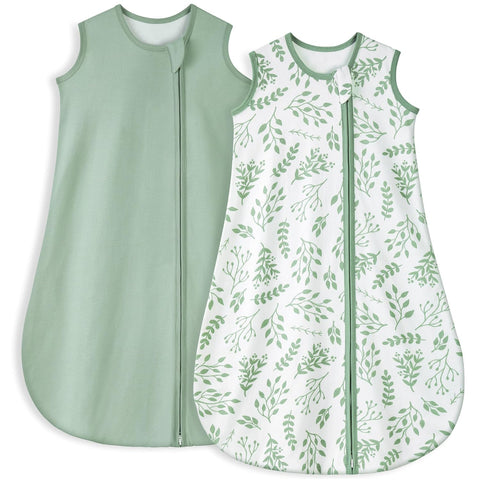 Yoofoss Baby Sleep Sack 6-12 Months TOG 1.0 2 Pack 100% Organic Cotton