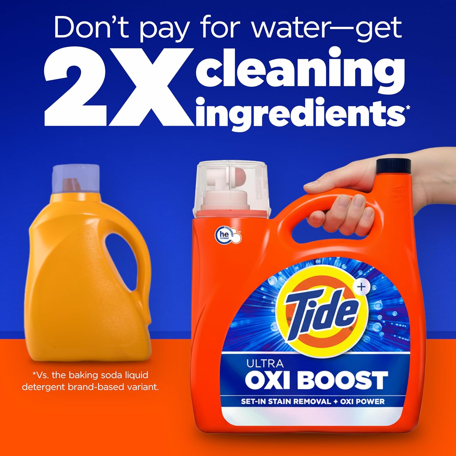 Tide Ultra Oxi Boost Liquid Laundry Detergent, 148 fl oz, 105 Loads, Advanced Stain Remover with Extra Oxi Power