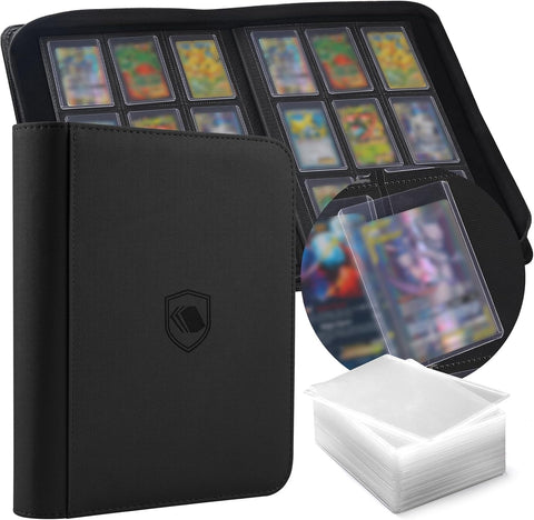 Top Loader Binder 9 Pocket, Holds 360 Toploaders, 100 Toploaders INCLUDED