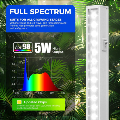 Barrina T5 Grow Lights for Indoor Plants, 5000K Full Spectrum, 1FT, 4 Packs