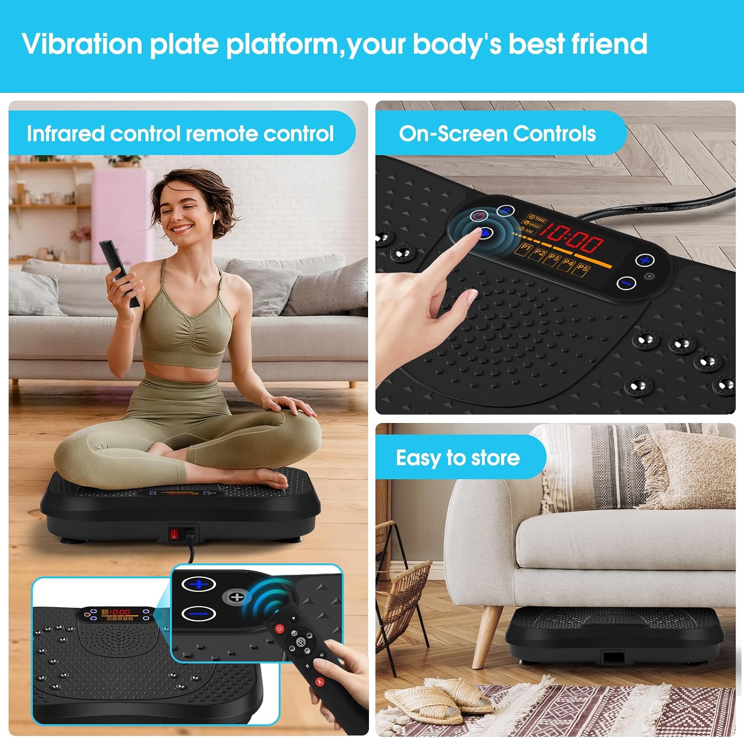 SoftGym Vibration Plate Exercise Machine for Lymphatic Drainage & Fitness