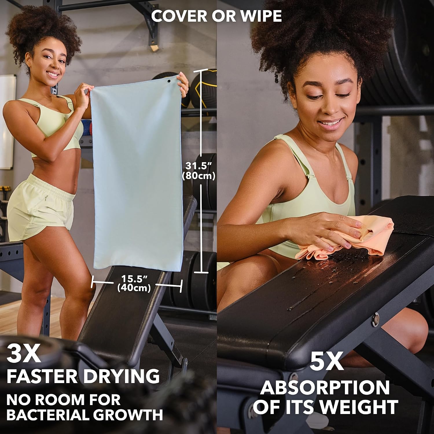 Trailoom Microfiber Gym Towels, Quick Dry, Highly Absorbing, Odor-Free
