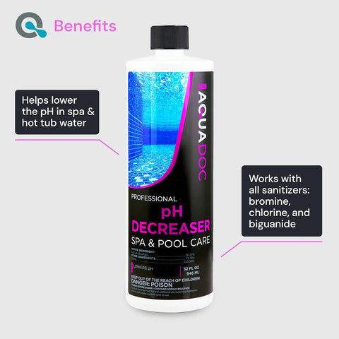 AquaDoc Spa pH Decreaser - Sodium Bisulfate pH Down for Hot Tubs, 32 oz