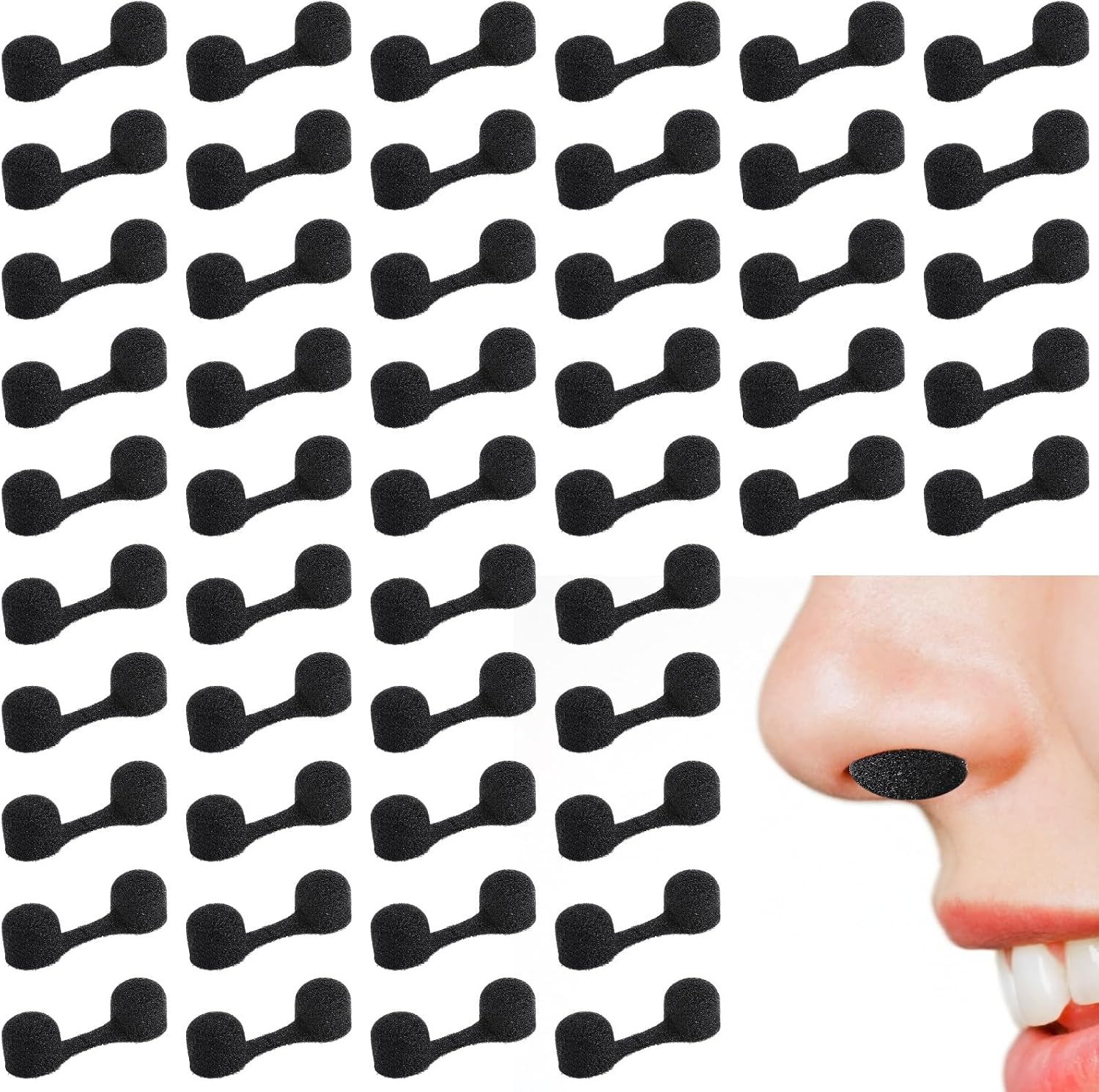 Dimeho 100 Pieces Nose Plug Filter Disposable Nose Dust Filters Bulk Sponge Nostril Filters for Spray Tanning Welding Dust Allergies DustConstruction Areas (Black)