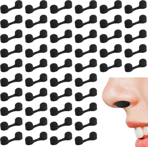 Dimeho 100 Pieces Nose Plug Filter Disposable Nose Dust Filters Bulk Sponge Nostril Filters for Spray Tanning Welding Dust Allergies DustConstruction Areas (Black)