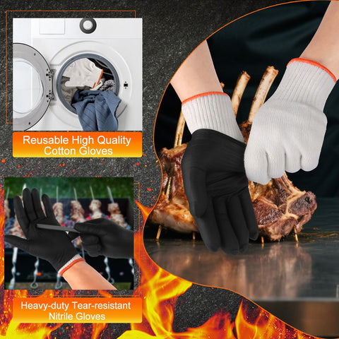 ANBOSON BBQ Gloves Disposable, Heat Resistant Grilling Gloves for Cooking
