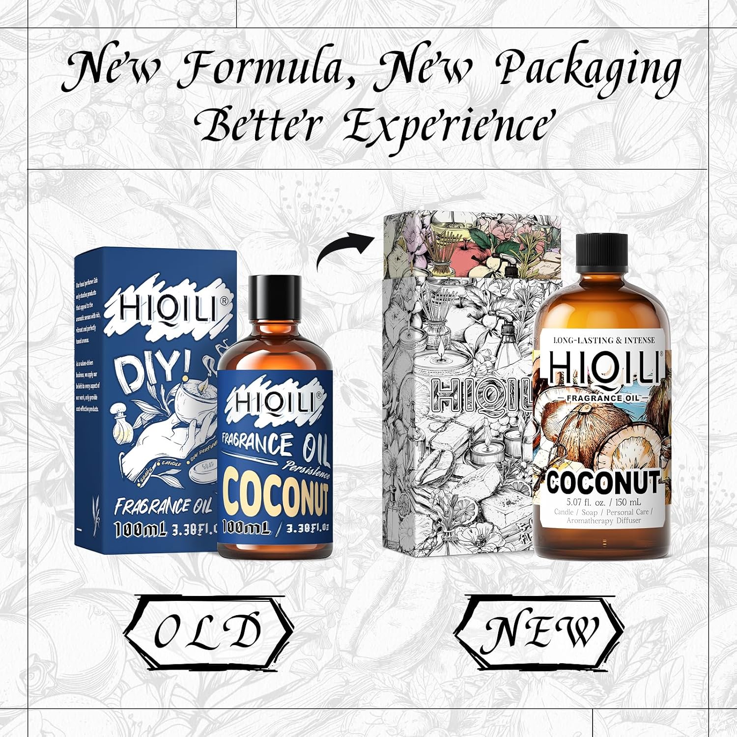 HIQILI Coconut Fragrance Oil for Soap, Candle Making & Diffuser