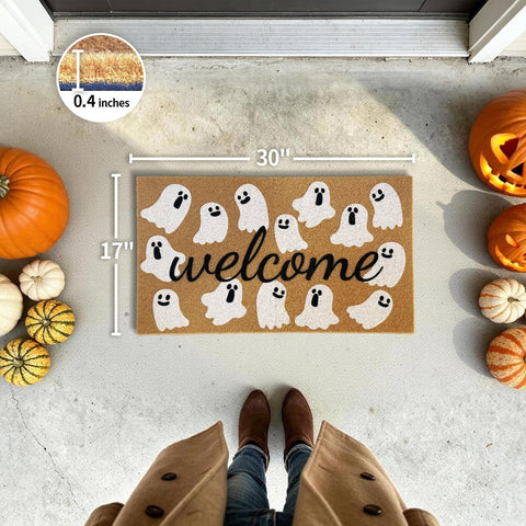 Halloween Door Mat, Non Slip Front Welcome Mat Outdoor Indoor 17x30