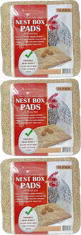 Pecking Order Nest Box Pads for Chicken Nesting Boxes - 13 x 13 Pads Made in USA from Sustainably Sourced Aspen Excelsior (10 Pack)