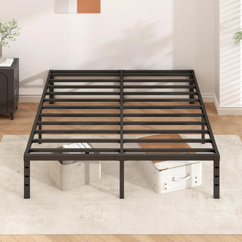 HLIPHA Metal Platform Bed Frame 14 Inch Tall,No Box Spring Needed,Full Size Bed with Heavy Duty Strong Support Slats,Easy to Assemble,Black