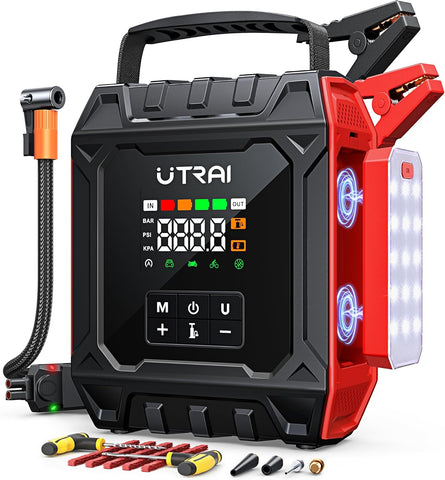 UTRAI 8000A Jump Starter with Air Compressor 160PSI for All Gas/12L Diesel