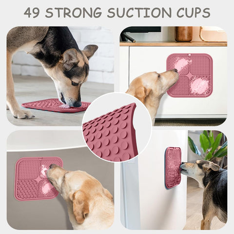 ChefAide 2 Pack Lick Mat for Dogs, Cats & Puppies with Suction Cups
