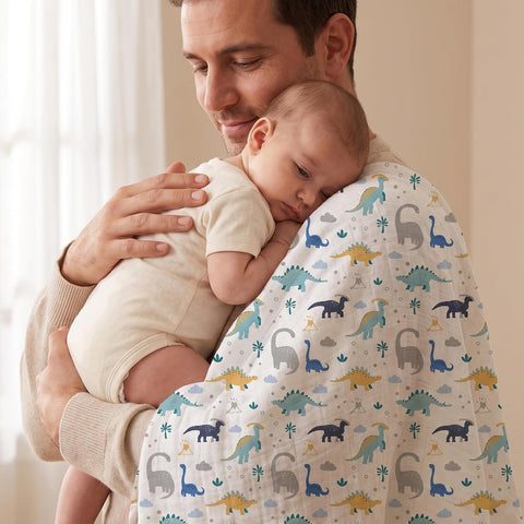 GLLQUEN BABY Muslin Swaddle Blankets 4Pk Receiving Blanket Large 35" x 40"