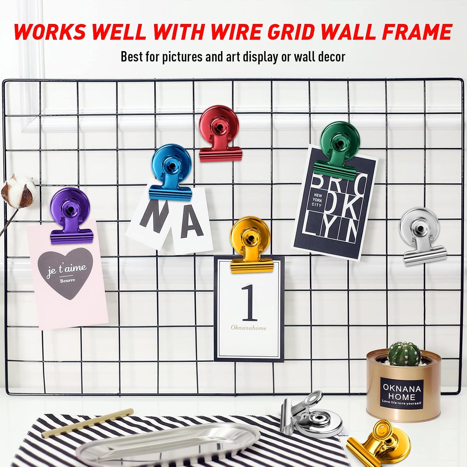 FINDMAG 12 Pack Fridge Magnets, Green Magnetic Clips for Fridge and Office