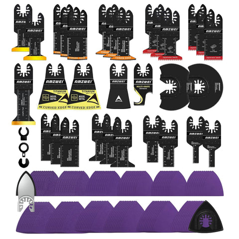 AMZWEI 153PCS Upgraded Multitool Blades Oscillating Tool Accessories