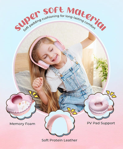 DyBaxa Kids Headphones, Wired On-Ear Foldable Headphones for Kids
