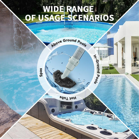 PoolMr Cordless Handheld Pool Vacuum, Rechargeable Pool Cleaner with 18.5 Gal/Min Suction, 60 Min Runtime, Dual-Phase Cleaning System, Ideal for Above Ground Pools, Spas, Hot Tubs, Steel