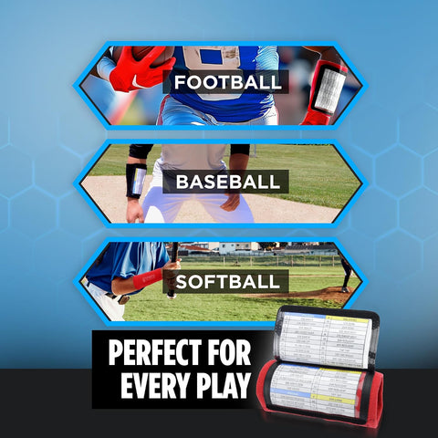 Sports Unlimited Youth Triple Wrist Coach, Football Wristbands for Plays, Baseball Wristbands, QB Arm Bands