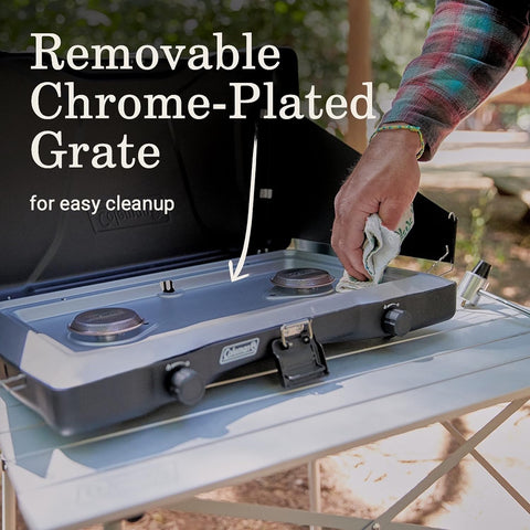 Coleman Triton 2-Burner Propane Stove, Portable Camping Cooktop