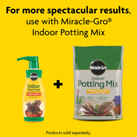 Miracle-Gro Indoor Plant Food, Liquid Plant Food for Houseplants, Snake Plants, Peace Lilies, Flowers, Vegetables, Herbs and More, 8 oz., 2-Pack