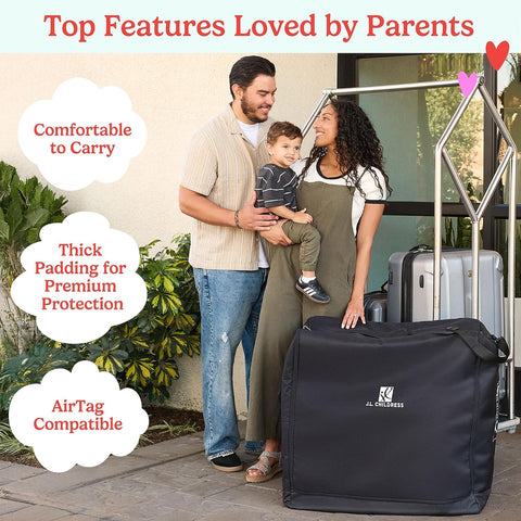 J.L. Childress Universal Stroller Travel Bag for Airplane, Medium, Padded