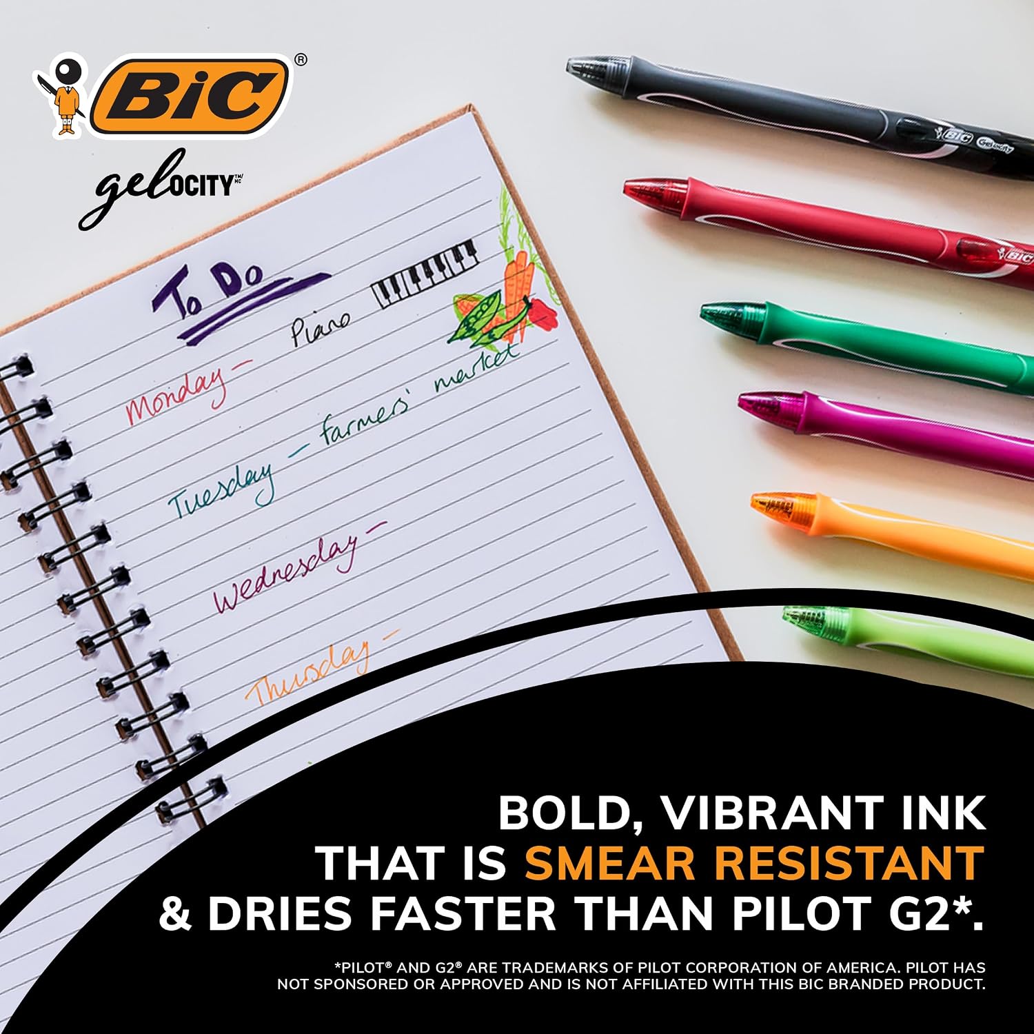 BIC Gelocity Quick Dry Ocean Themed Gel Pen Set, Medium Point, 0.7mm