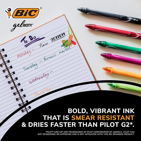 BIC Gelocity Quick Dry Ocean Themed Gel Pen Set, Medium Point, 0.7mm