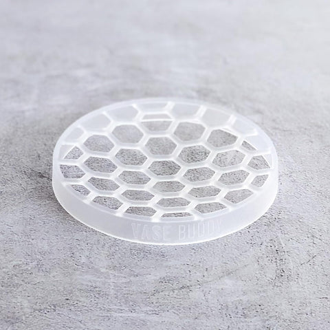 Vase Buddy, Reusable Silicone Flower Arranging Grid, Stretches Over The Rim of Vase, Self-Grips to Glass, for Easy Flower Arranging. Fits vase Openings from 5" - 8".