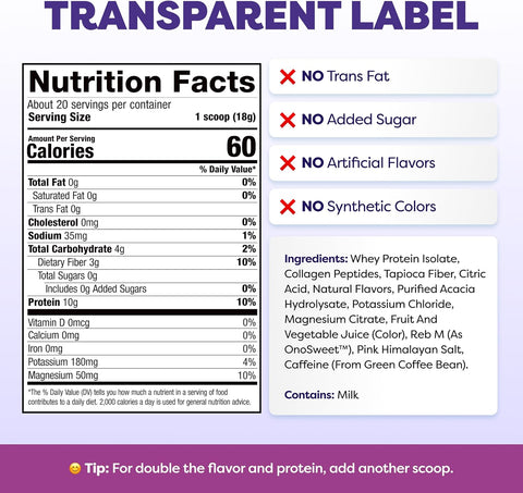 Javvy Clear Protein Powder with Clear Whey Protein, BlackBerry Lemonade