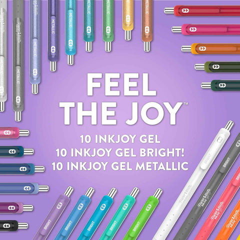 Paper Mate InkJoy Gel Pens Ultimate Pack, Retractable, Featuring Classic, Bright!, and Metallic Inks, Assorted Colors, 30 Count - Writing, Note-Taking, Teacher Supplies, Back to School